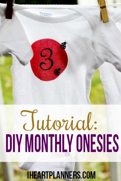 This easy tutorial will show you how to make your own set of monthly onesies. Creat a custom design, easily transfer with an iron, and enjoy tracking the growth of your baby from month to month.