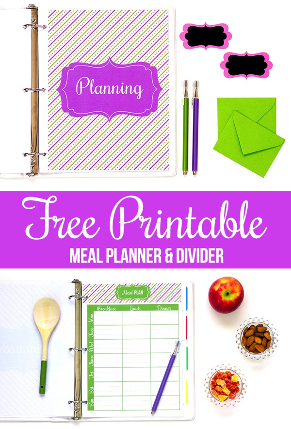 Free Printable Meal Planner and Divider Page