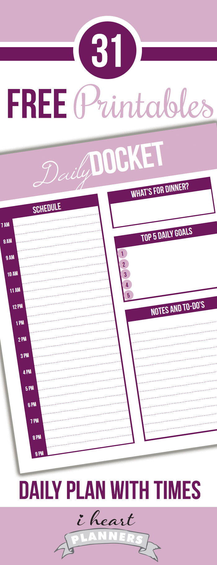 FREE Daily To Do List and Schedule Planner