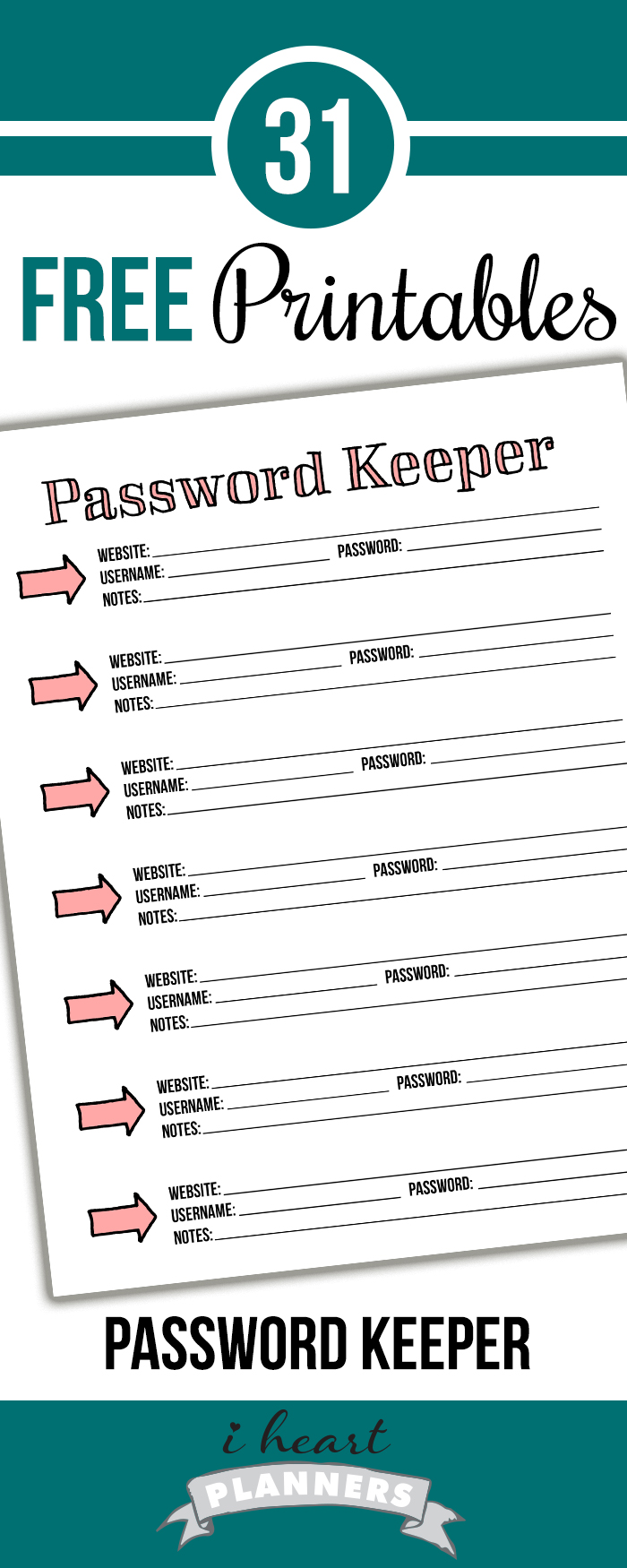 Free Printable Password Tracker! #passwordkeeper