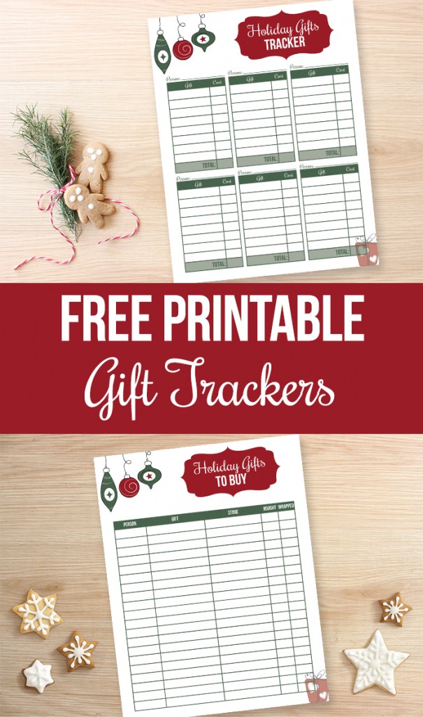 Holiday gift tracking printables