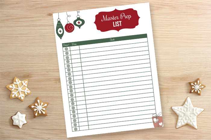 Master Taks List for all of your holiday to do items - free printable!