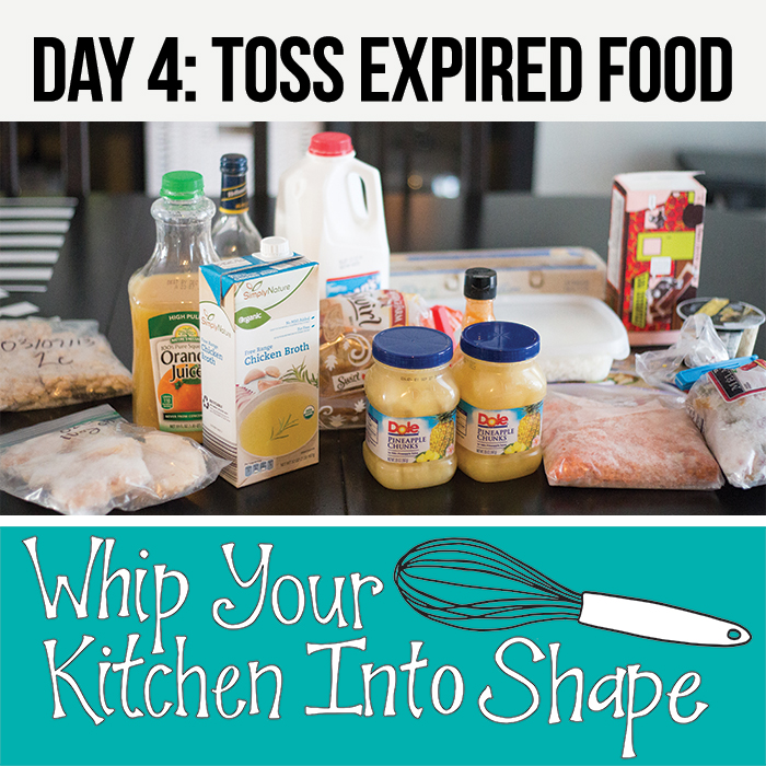 Toss expired foods from your fridge.