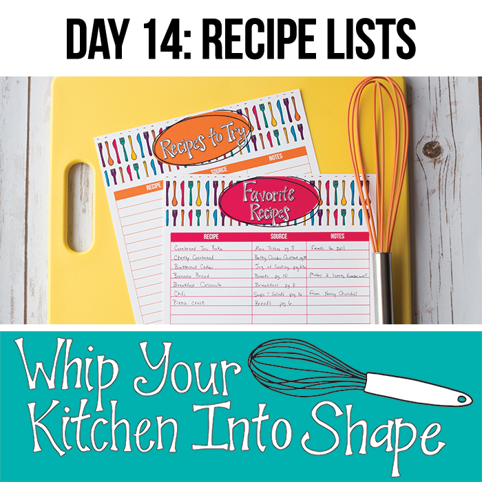 Create a list of your favorite tried and true recipes, and recipes you'd like to try soon in order to make meal planning easier.