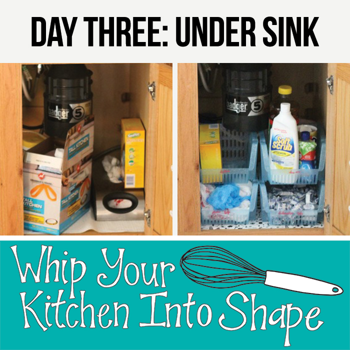 Organize under your kitchen sink.