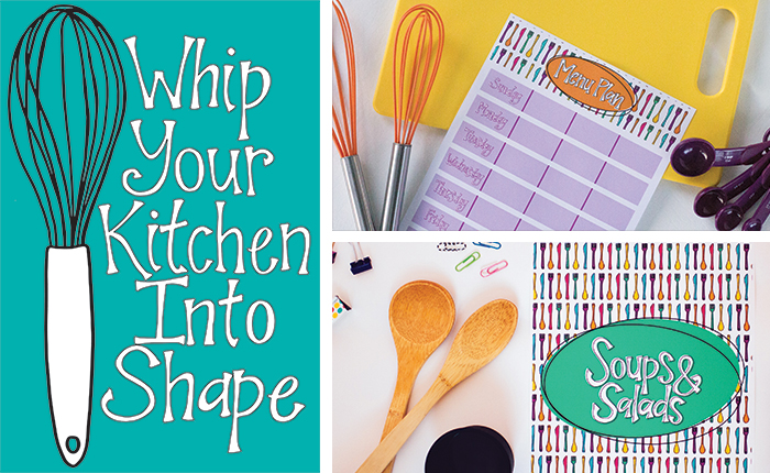 Whip your kitchen into shape challenge - follow along to get your kitchen organized, recipes all gathered up and organized, and your meal planning streamlined. Star the new year off right!