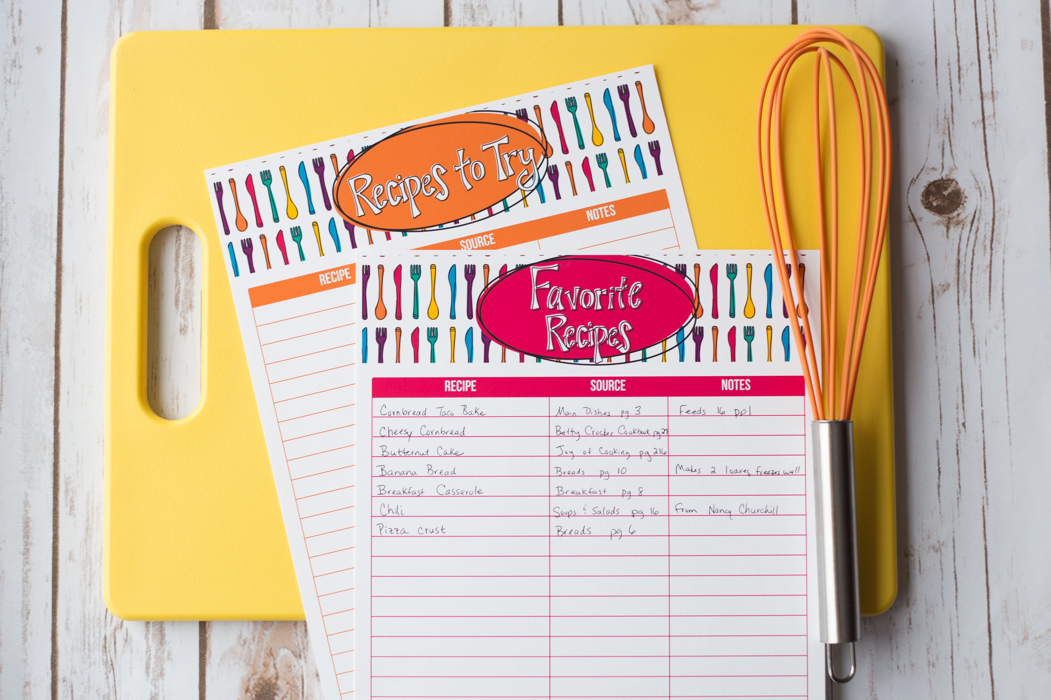 Create Lists of Your Favorite Recipes  I Heart Planners