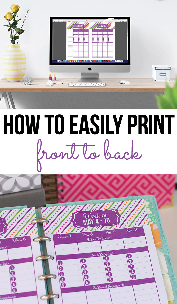 How to print front to back (double sided) quickly and easily.