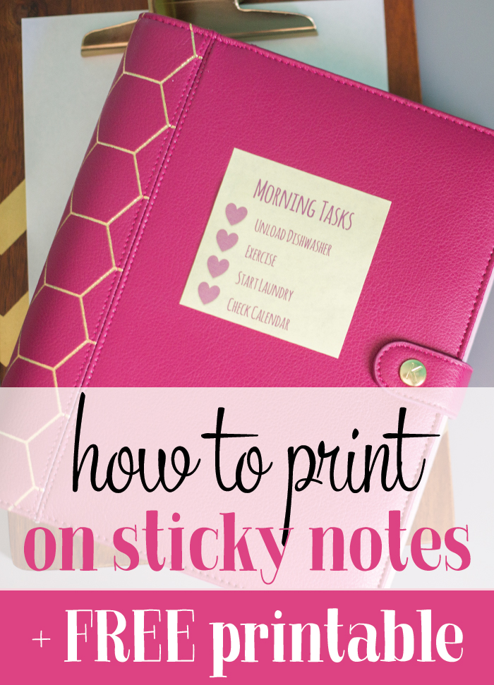 Did you know you can print on sticky notes? Here's a tutorial showing you exactly how to print on Post It notes along with a free printable template.