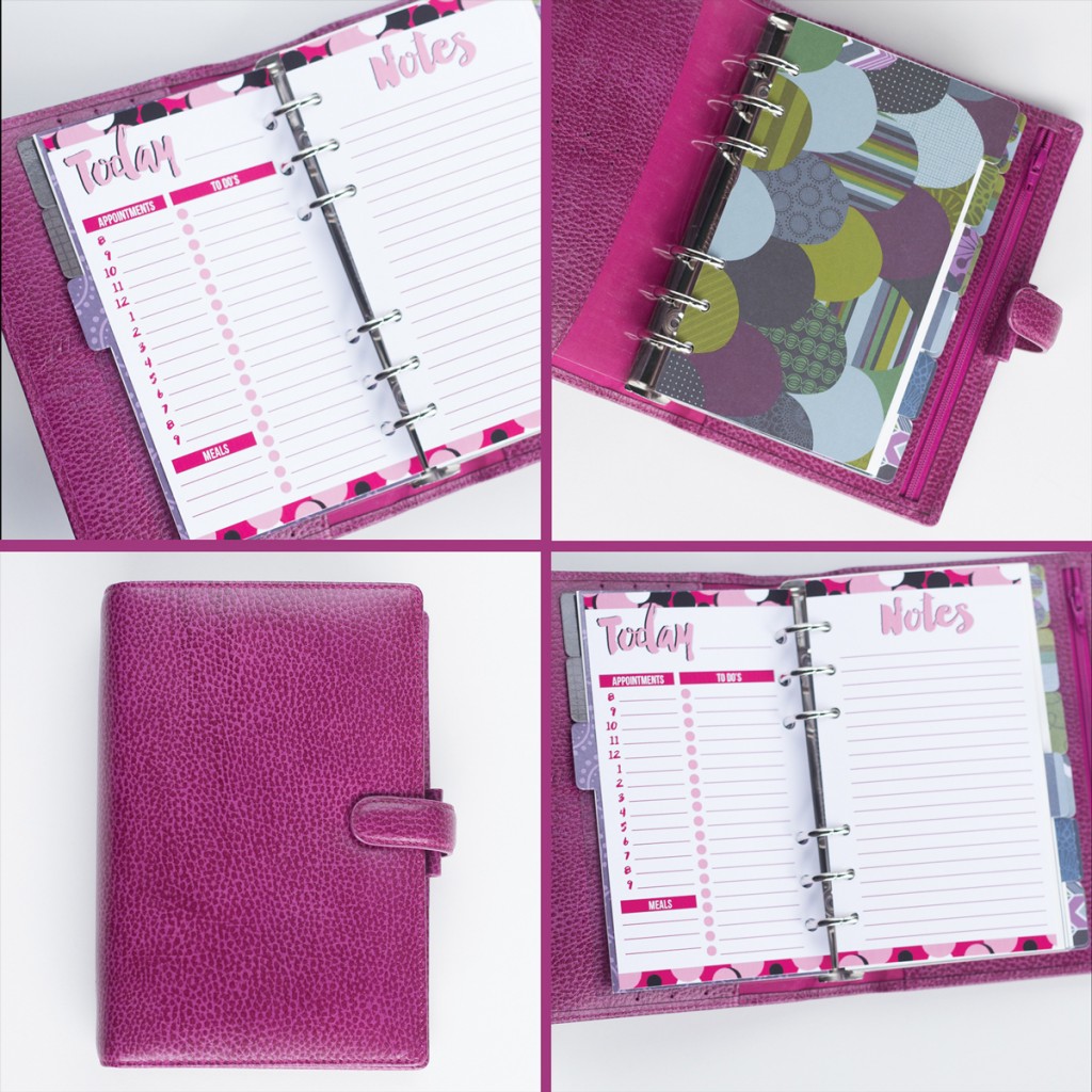 My Filofax planner in personal size with personal size inserts and pretty planner dividers
