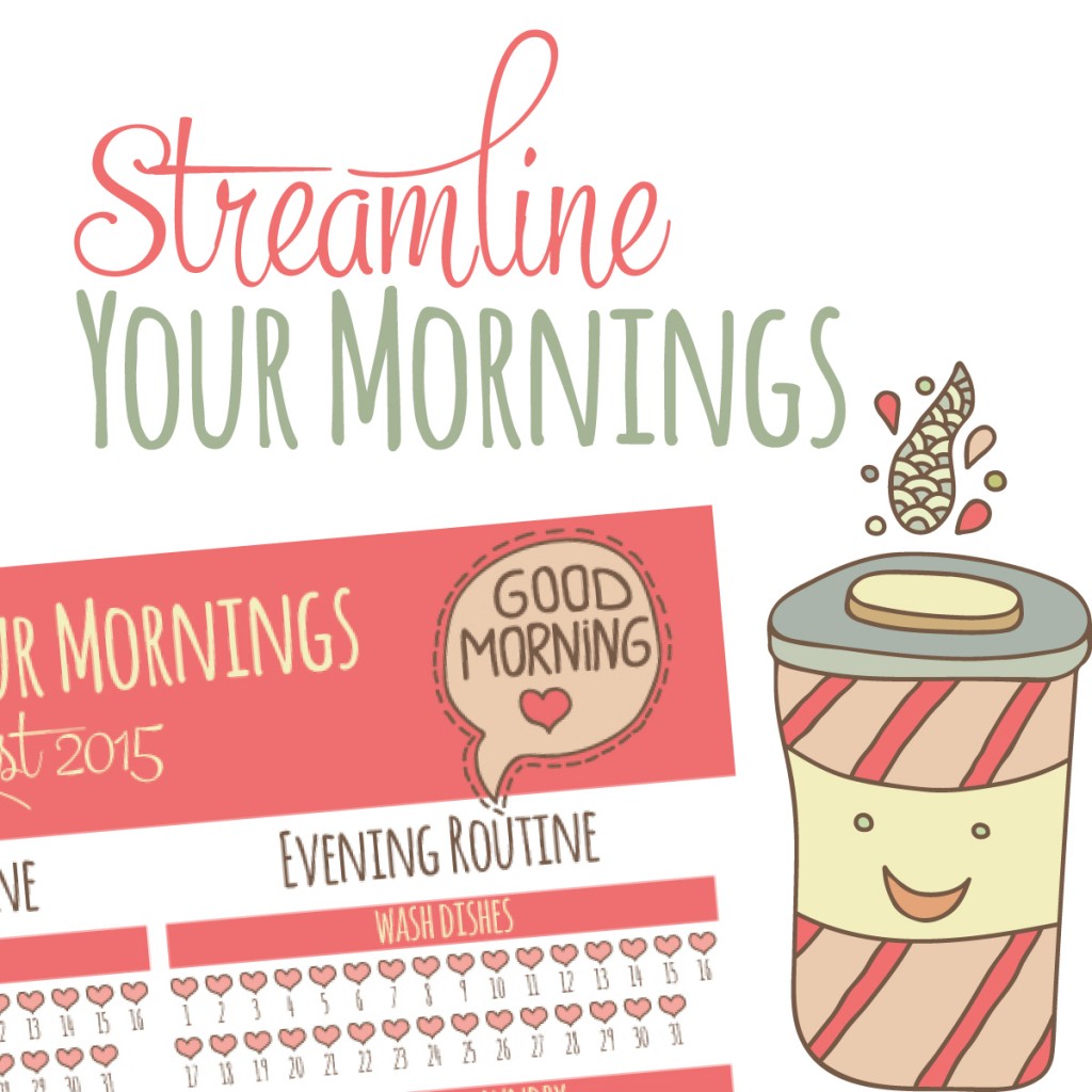 Join us for the streamline your mornings challenge! We'll be establishing our evening routines and our morning routines plus I've include 2 free routine tracker printables!