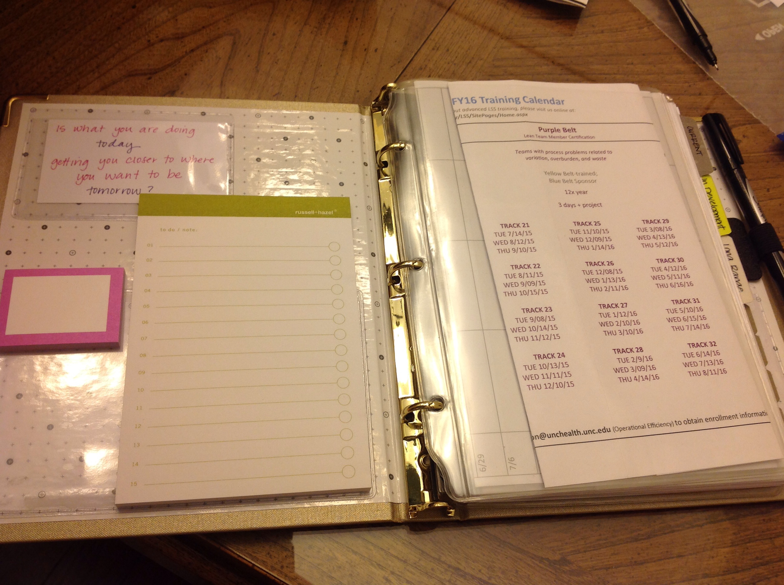Russell + Hazel mini binder with SmartDate inserts
