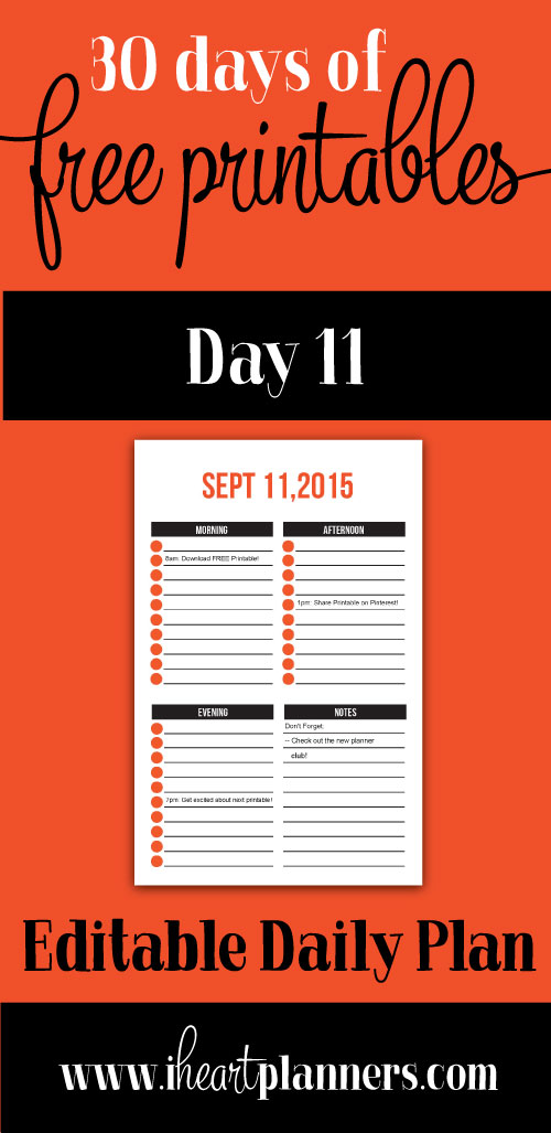 free editable daily docket - daily plan