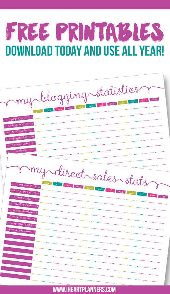FREE Blogging and Direct Sales Printable from iheartplanners.com 
