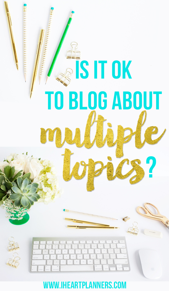 What should you do if you are starting a blog or have started a blog, but you have many interests and would like to cover multiple topics? Can you still have a profitable blog even if you talk about lots of different things? Today I'm sharing my thoughts this and a recent periscope video. 