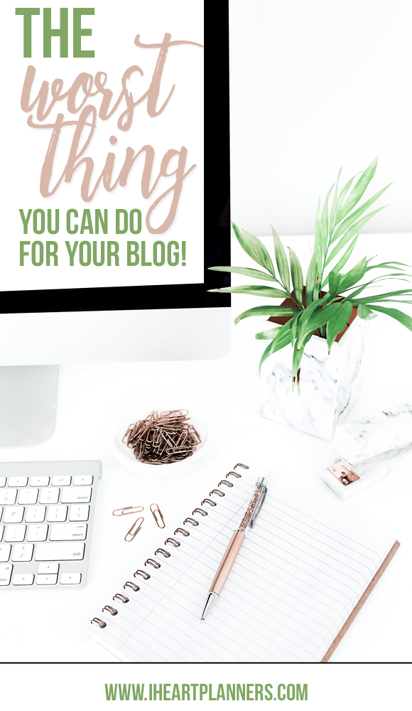 The worst thing you can do for your blog, that you might be doing already? Too much research and learning! Read how this can hold you back, and ways to check and see if you're falling into this trap. - www.iheartplanners.com