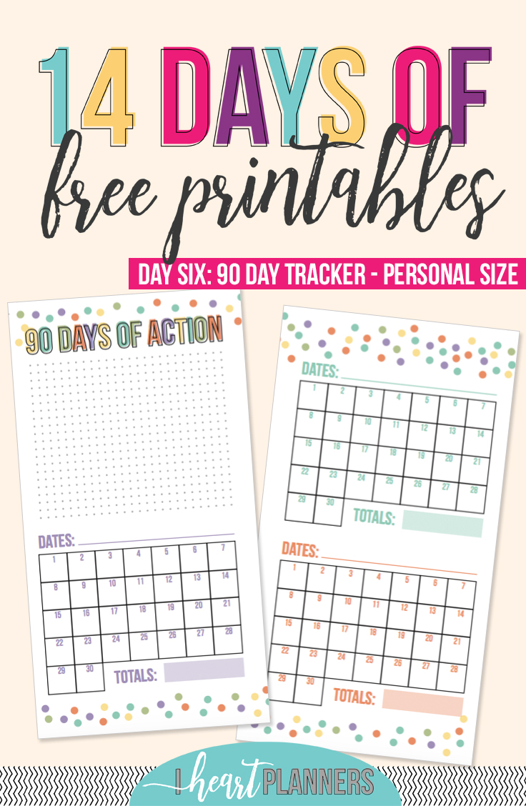 Free Printable | Personal Size Printable | Goal Tracker | 90 Day Tracker | Goal Planning