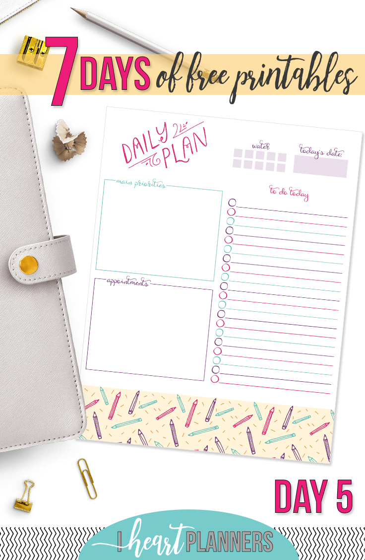 Day Five of the 7 Days of Free Printables Series. Download now and use today! - www.iheartplanners.com