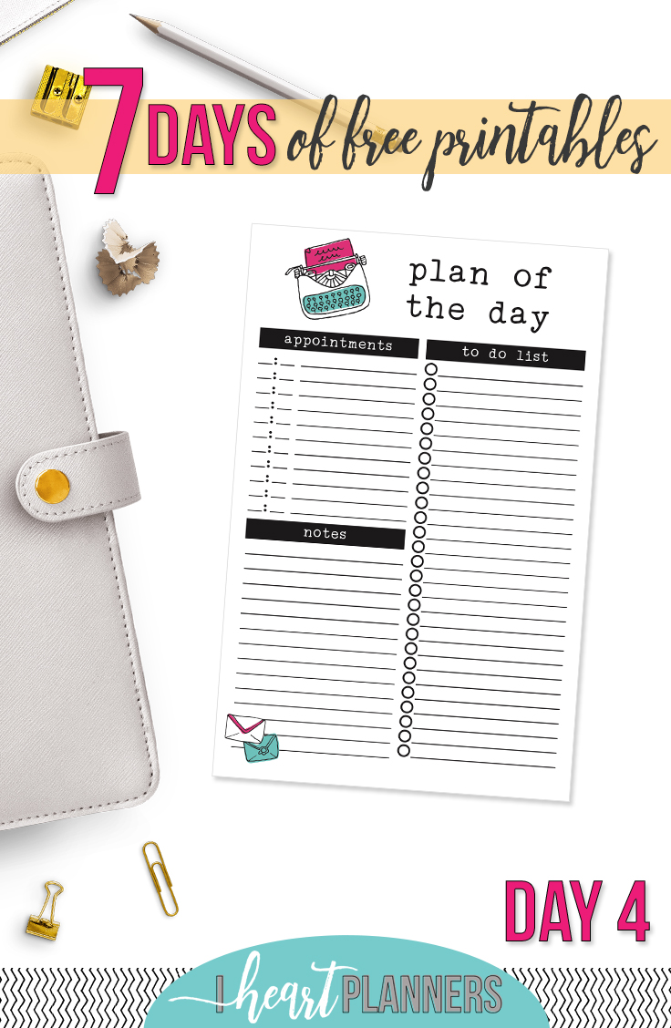 Day Four of the 7 Days of Free Printables Series. Download now and use today! - www.iheartplanners.com