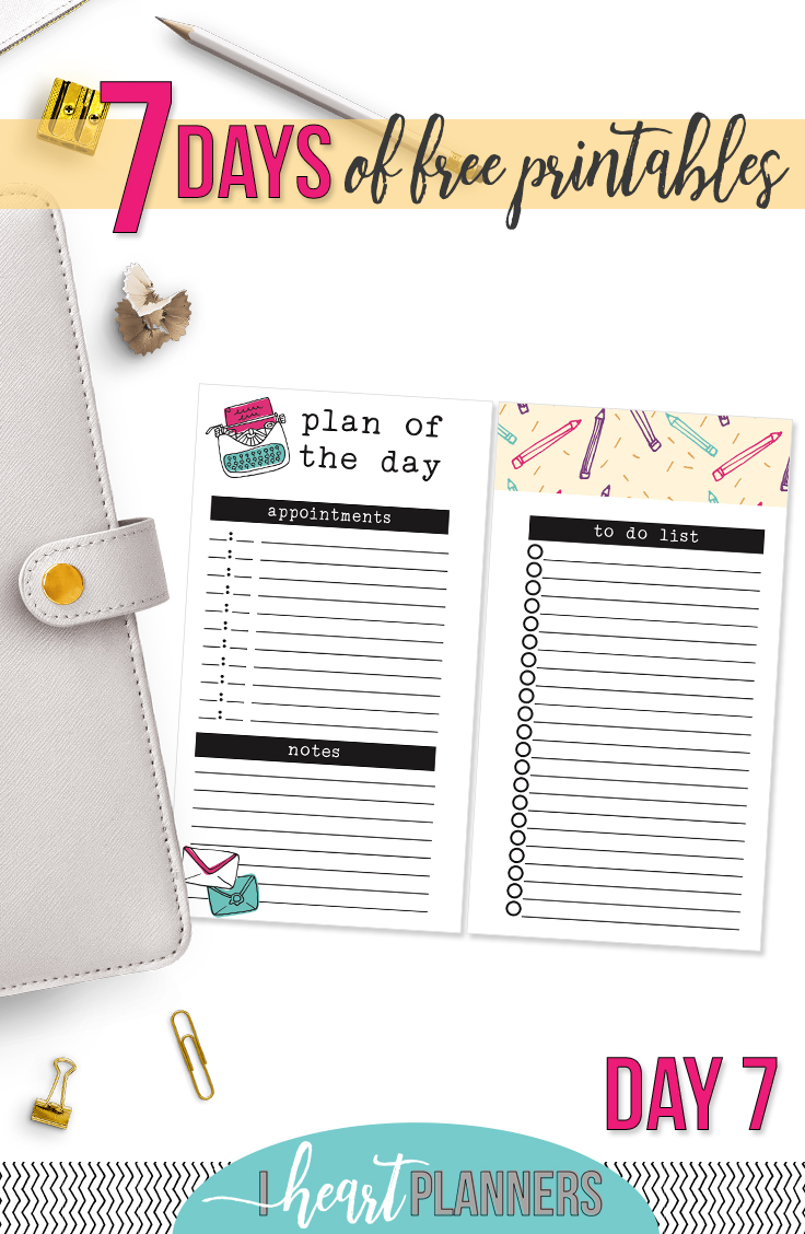 Day Seven of the 7 Days of Free Printables Series. Download now and use today! - www.iheartplanners.com