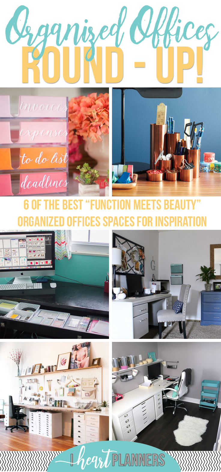 6 of the best "function meets beauty" organized office spaces for inspiration. - iheartplanners.com