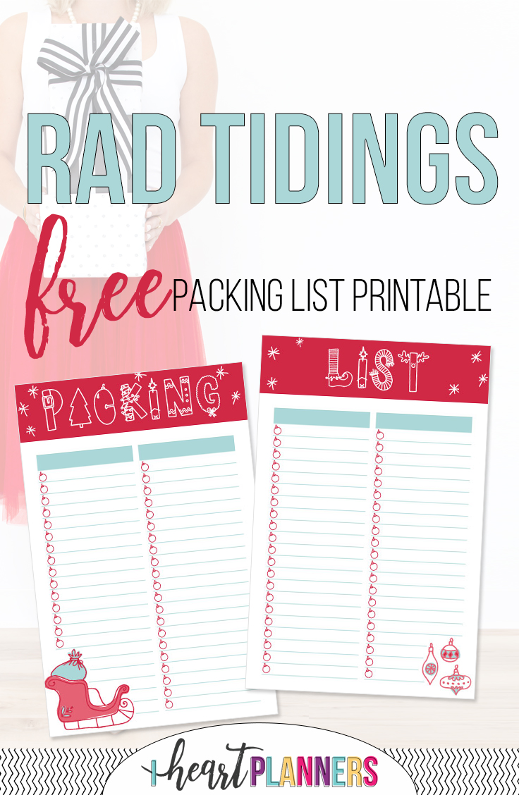 Use this free holiday packing list printable to get organized and ready for your holiday trips this year. - iheartplanners.com