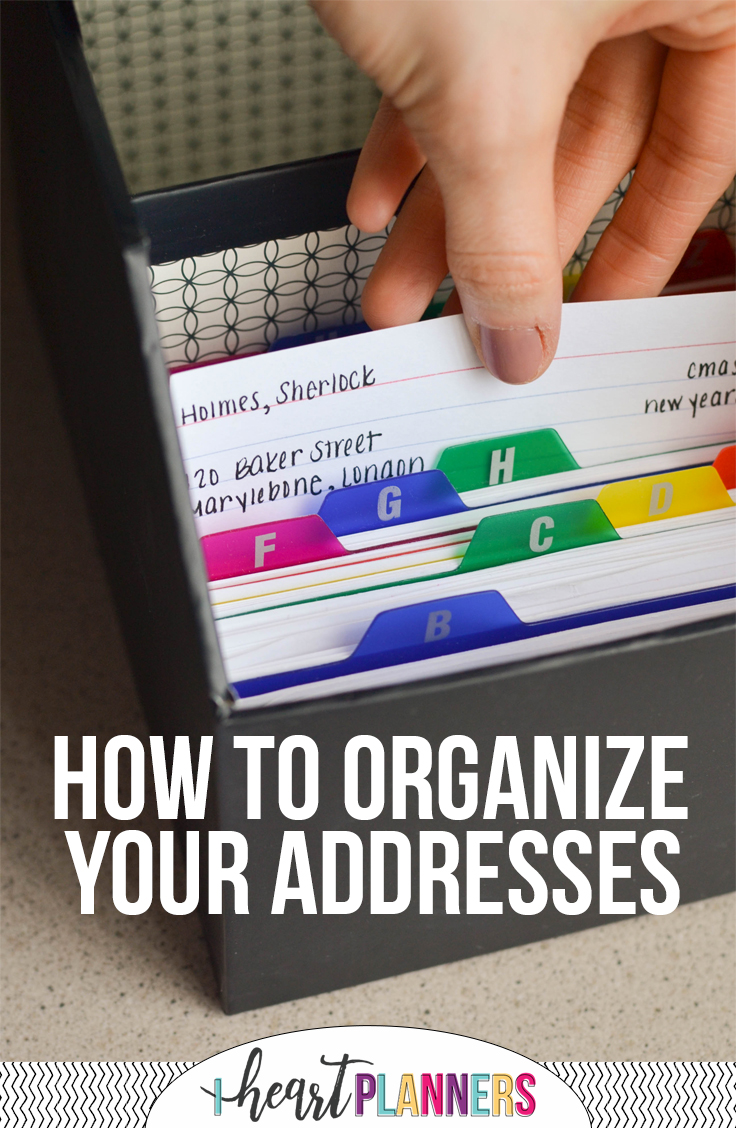 How to Organize Your Addresses - iheartplanners.com