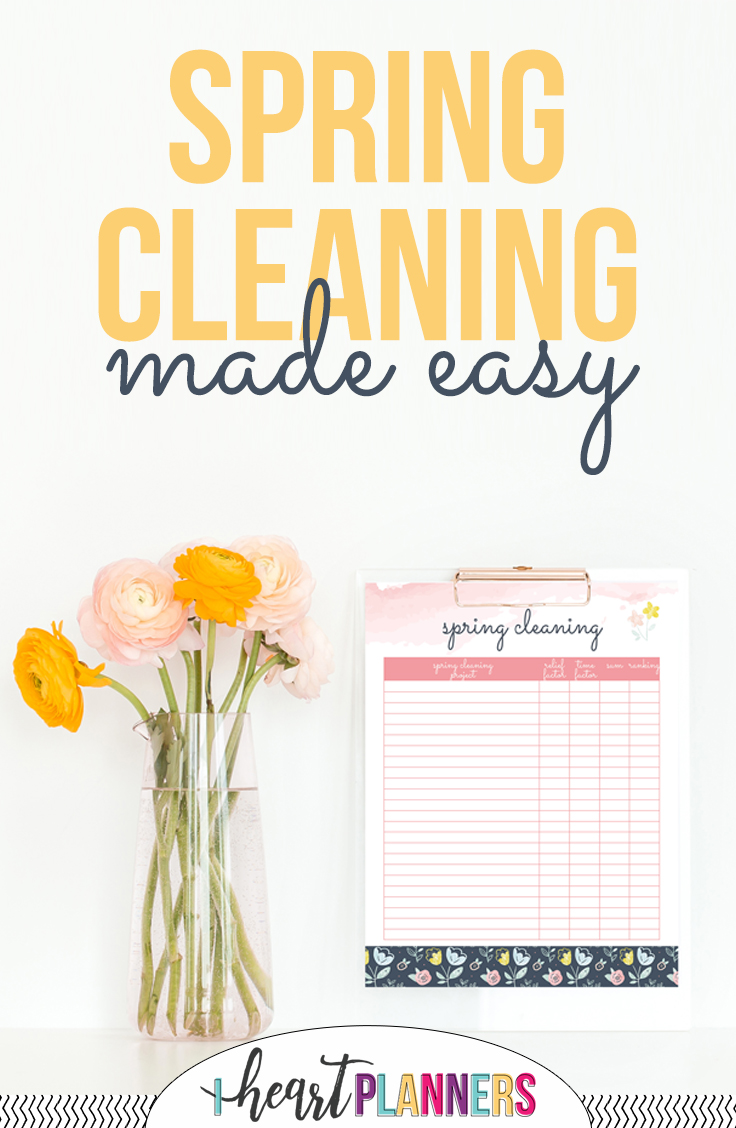 Spring cleaning made easy from iheartplanners.com
