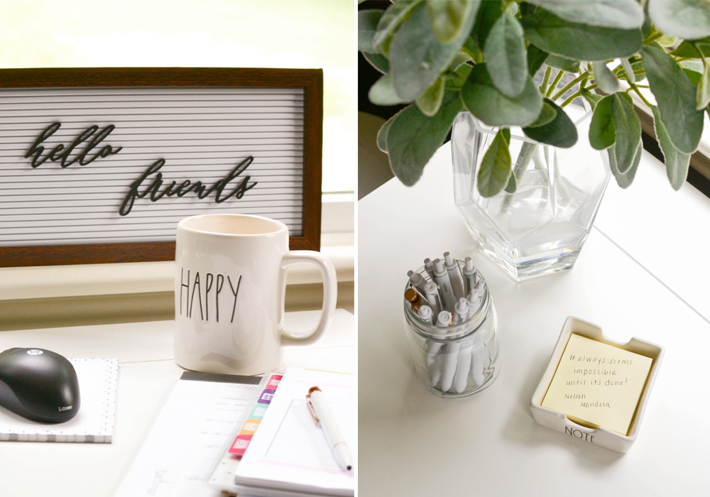 Tips for a cute, clean, styled, and organized desk and office!