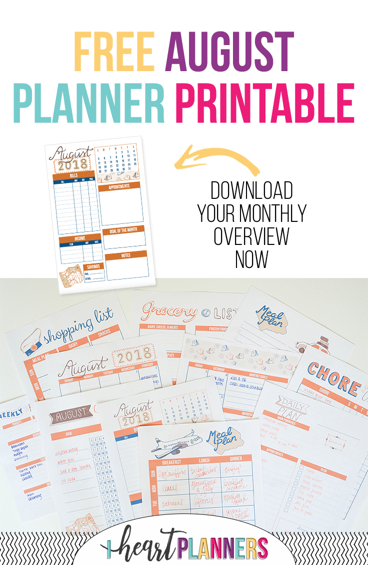 Free planner printables every month! Check out these August planner pages.