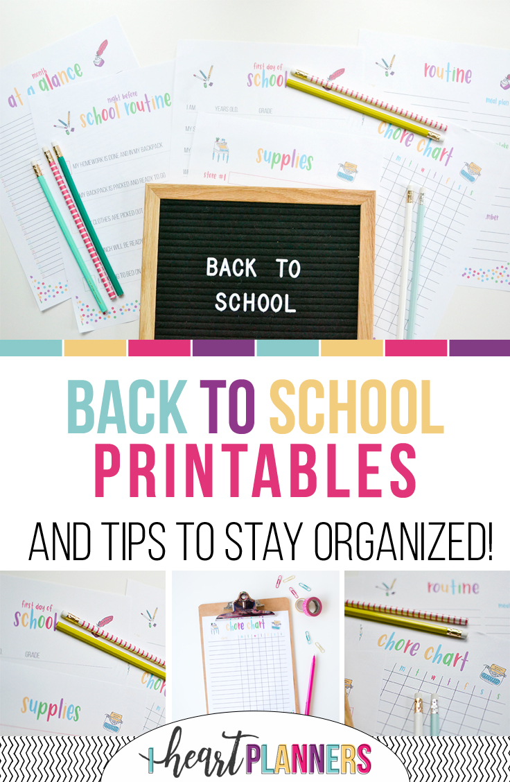 Make this your most organized school year yet! First day of school printables, routine checklists, assignment tracking and more! 