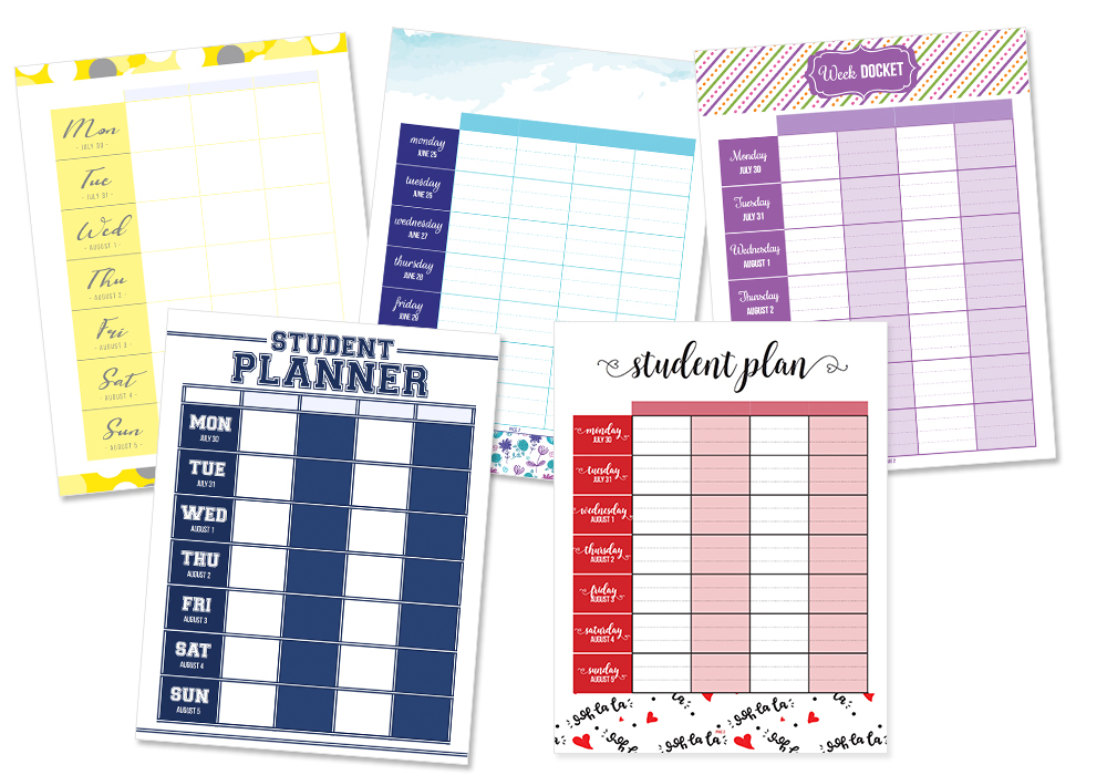 Stay on track with a student planner. Customize our school planner as a homeschool planner, academic planner, college planner, high school planner, & more!