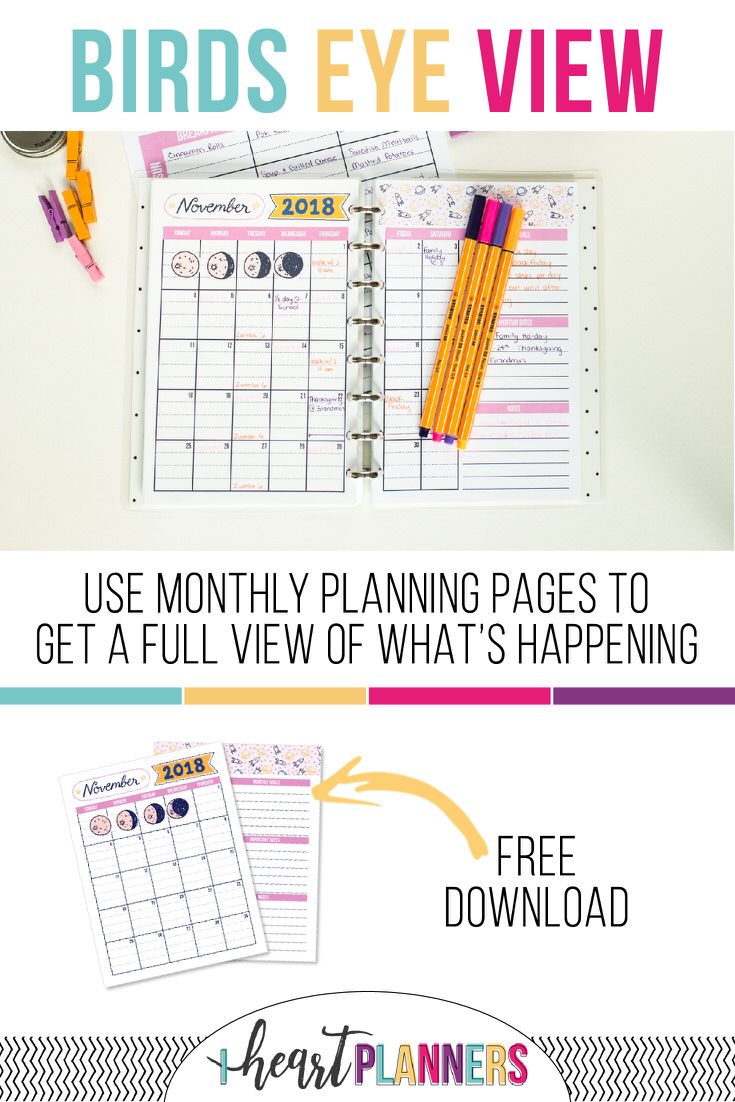 Free printables every month! Check out these November planner pages. Doing this kind of "birds eye view" planning every month can be a game-changer. Don't miss these helpful and gorgeous pages. 