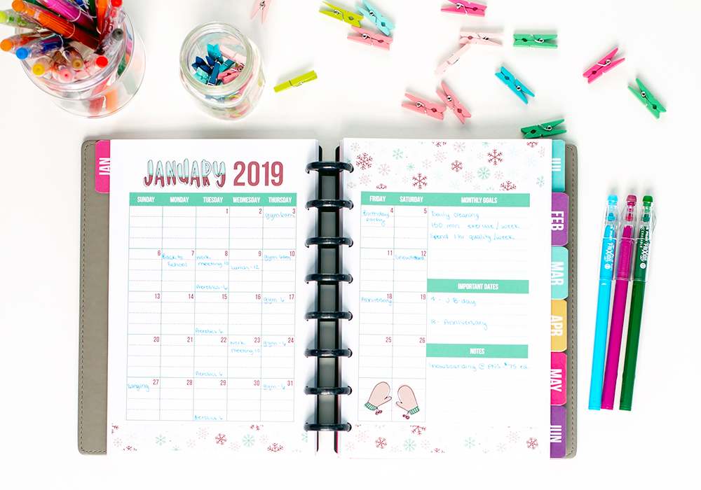 Free planner printables every month! Check out the brand new page added to the 2019 monthly printable pack: the reflection page! 